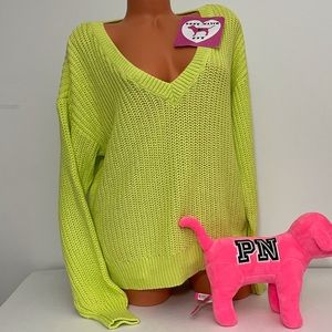Victoria’s Secret PINK XS S M L Logo Sweater V Cut